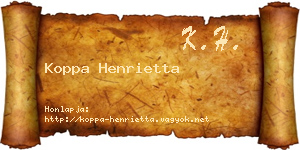 Koppa Henrietta névjegykártya