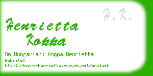 henrietta koppa business card